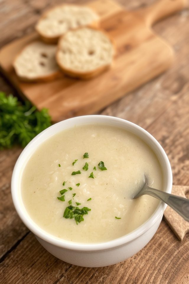 creamy leftover rice soup