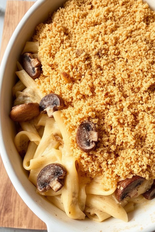 creamy mushroom pasta bake