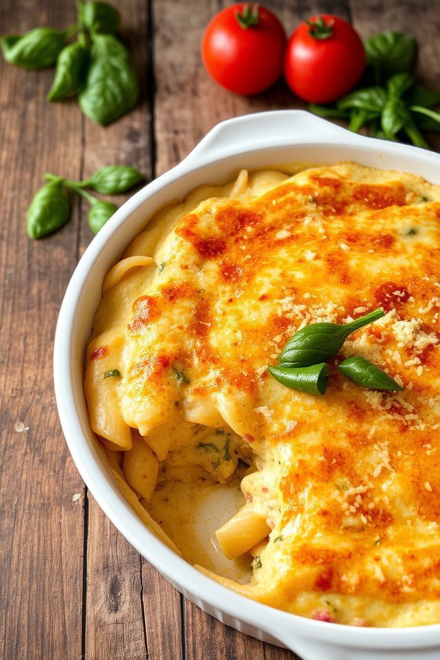 creamy pasta bake dish