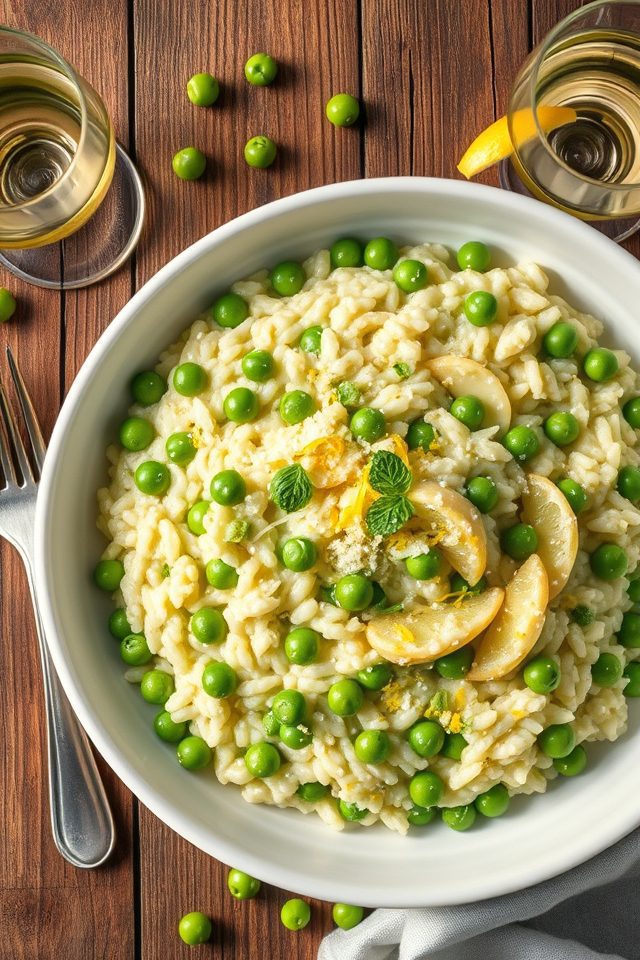creamy pea rice dish