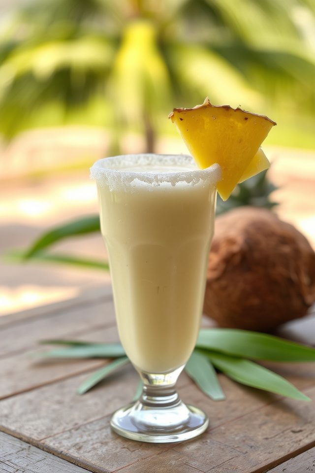 creamy pineapple coconut drink