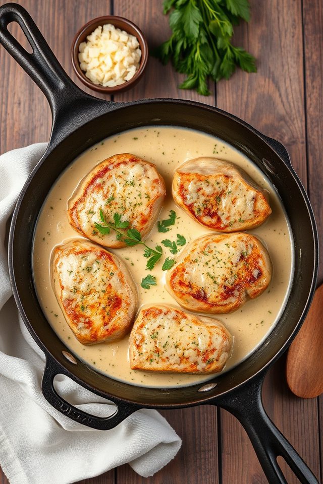 creamy pork parmesan skillet