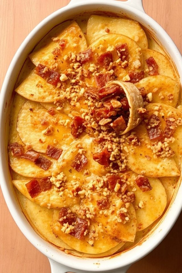 creamy potato bacon gratin