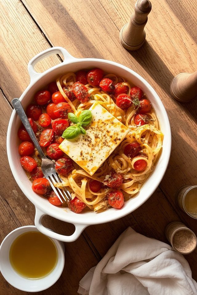 creamy roasted feta pasta