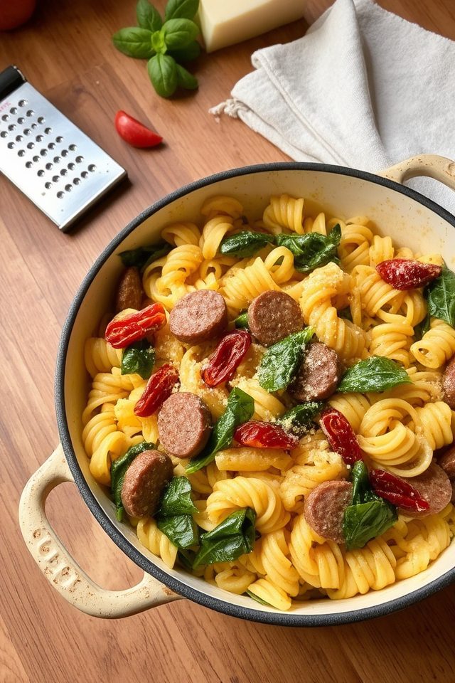 creamy sausage spinach pasta