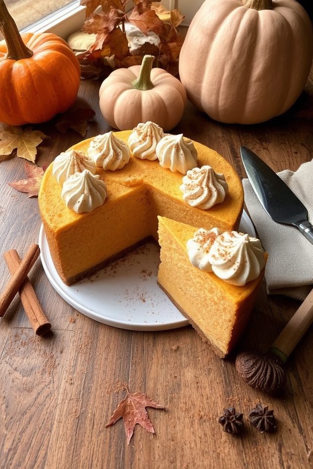 creamy spiced pumpkin cheesecake