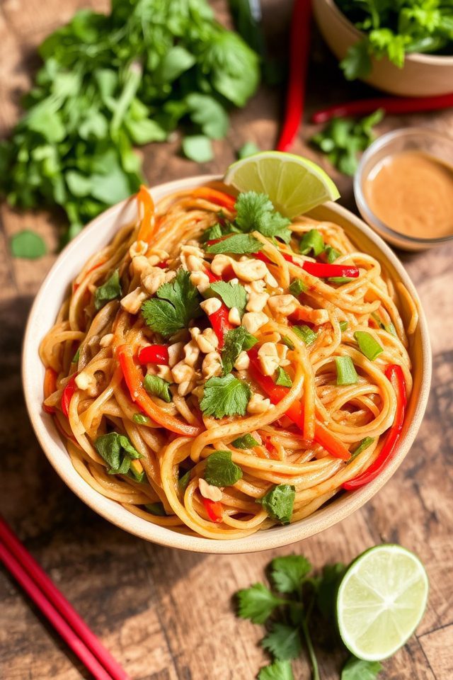 creamy spicy peanut noodles