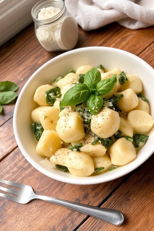 creamy spinach parmesan gnocchi