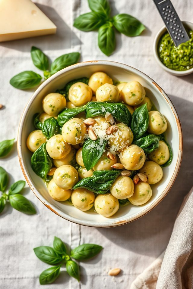 creamy spinach pesto gnocchi