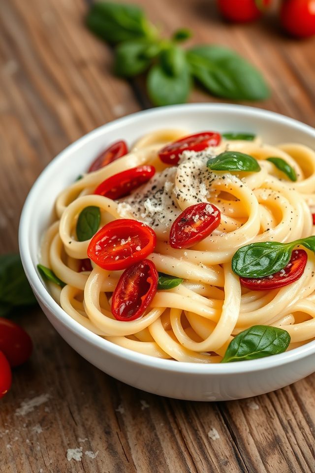 creamy spinach tomato pasta