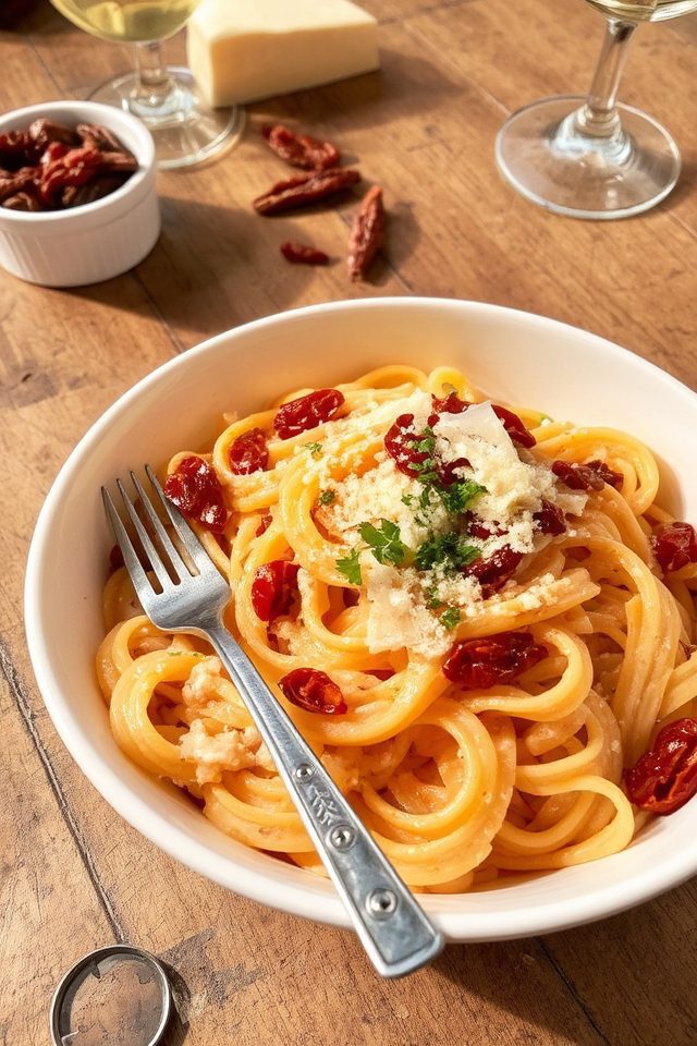 creamy sun dried tomato pasta