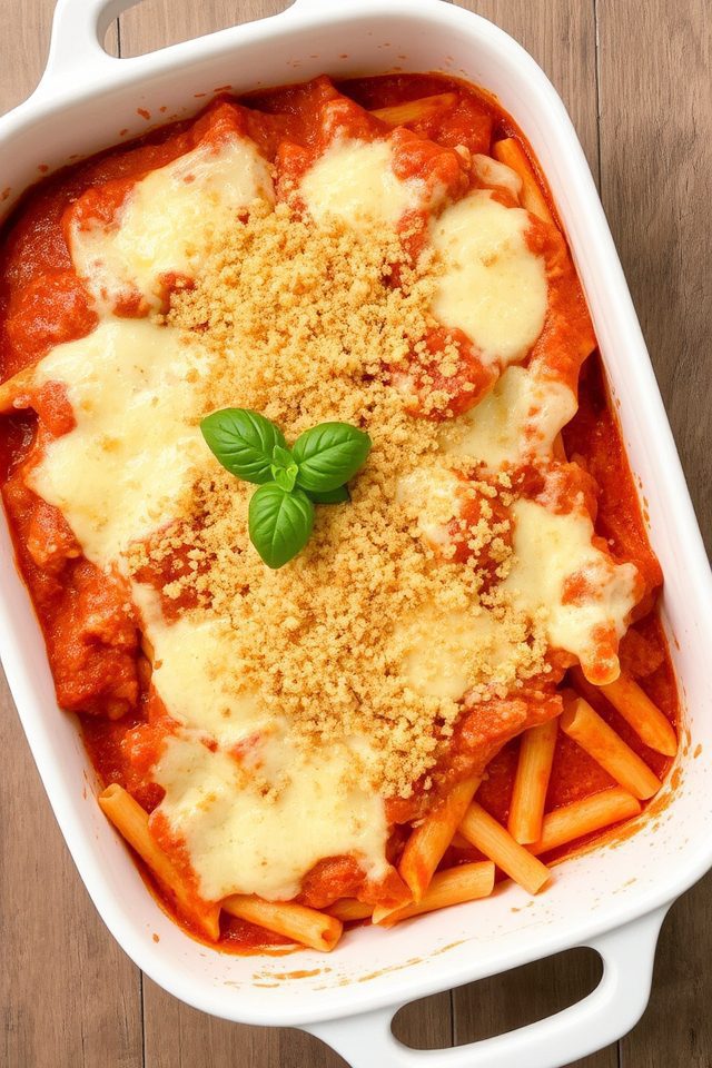 creamy tomato pasta bake