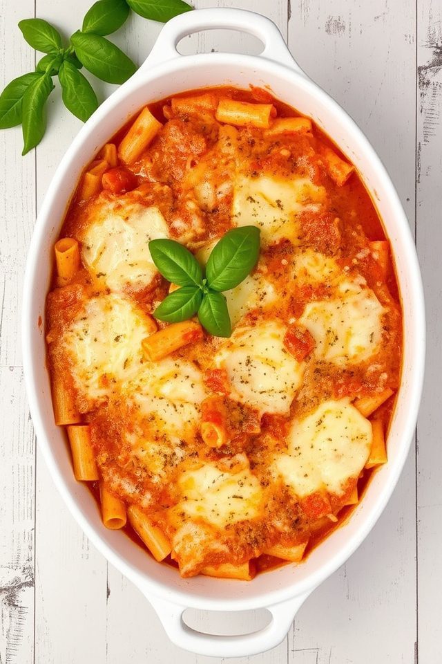 creamy tomato pasta bake