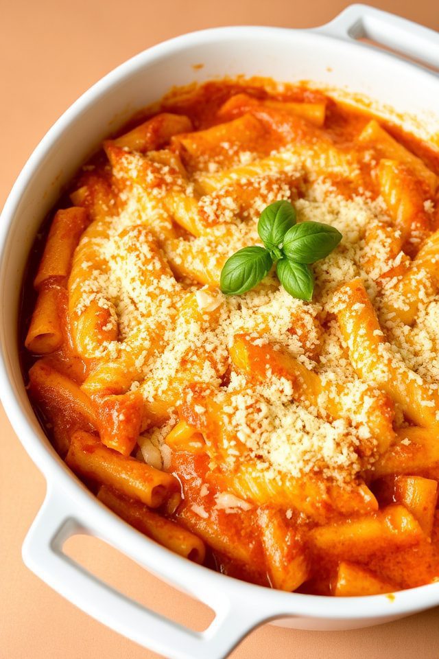 creamy tomato pasta bake
