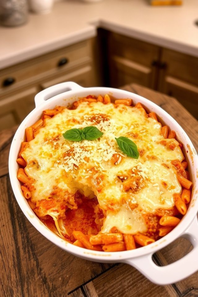 creamy tomato pasta bake