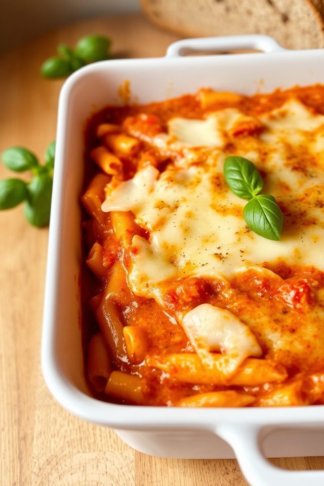 creamy tomato pasta bake