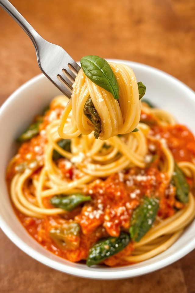 creamy tomato pasta dish