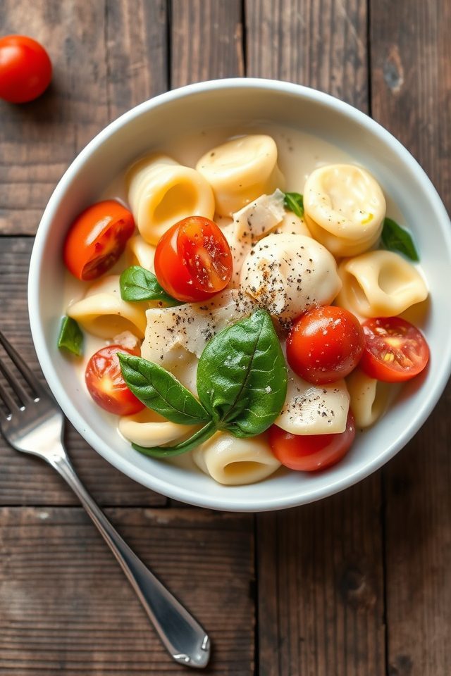 creamy tomato spinach pasta