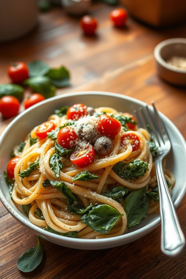 creamy vegetable pasta dish