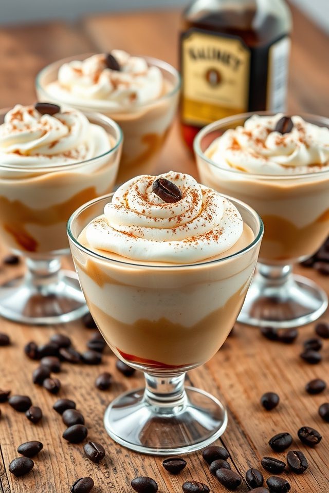 creamy whiskey coffee dessert