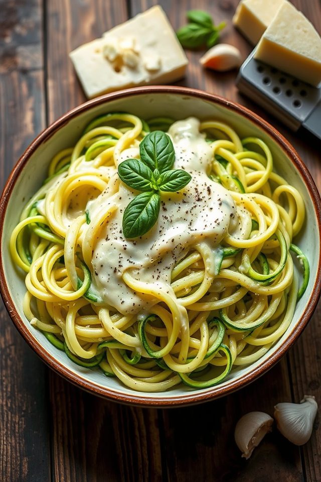 creamy zucchini pasta dish