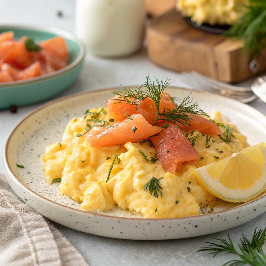 Creamy Scrambled Eggs With Smoked Salmon Recipe