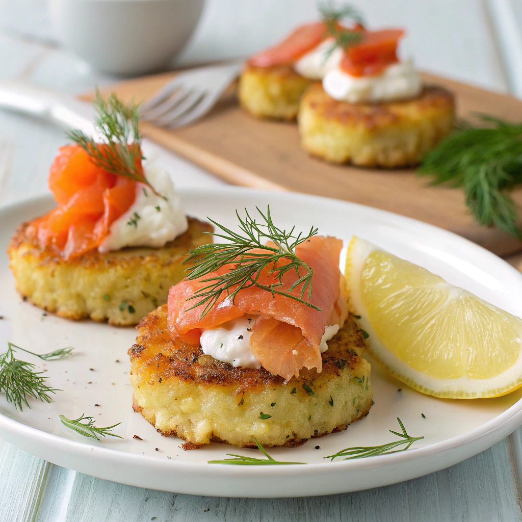 Crispy Red Potato Cakes With Smoked Salmon Recipe!