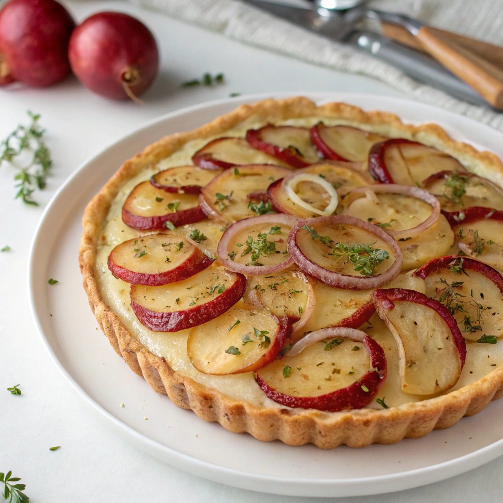 Savory Red Potato and Caramelized Onion Tart Recipe!