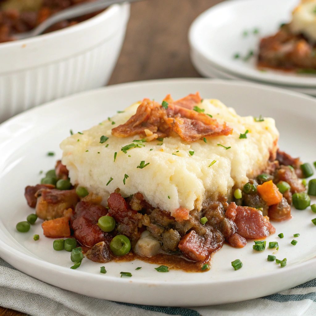 Rustic Red Potato Bacon Shepherd's Pie
