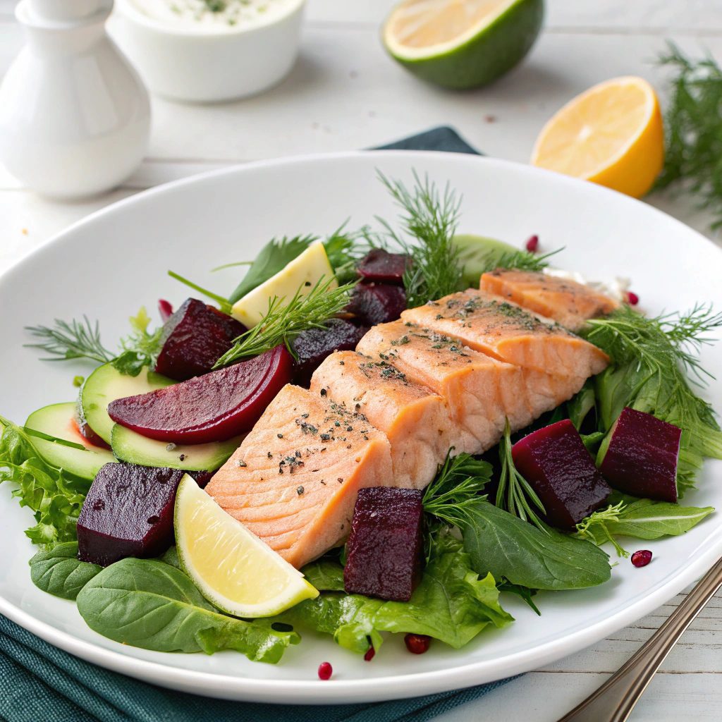 Nordic Salmon Salad With Beets and Dill Recipe