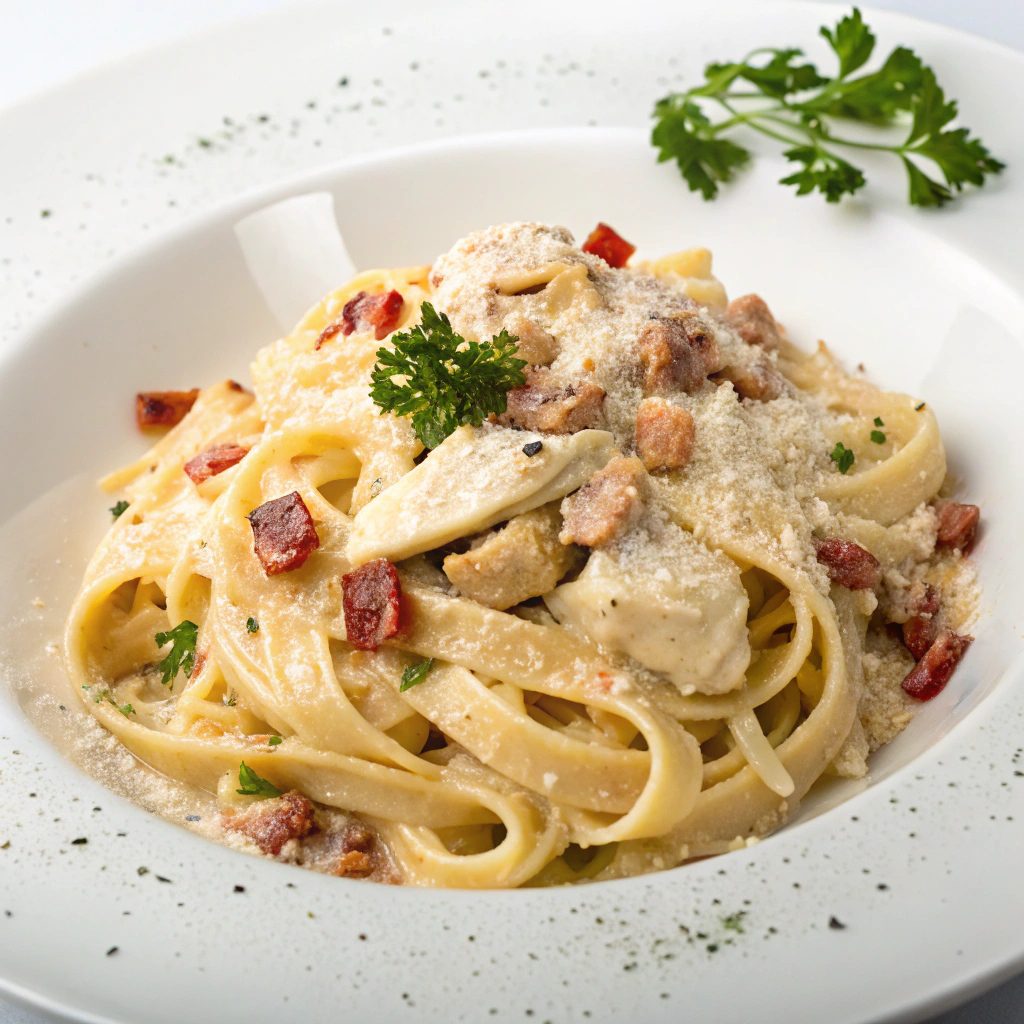Creamy Chicken Carbonara Pasta Bake Recipe
