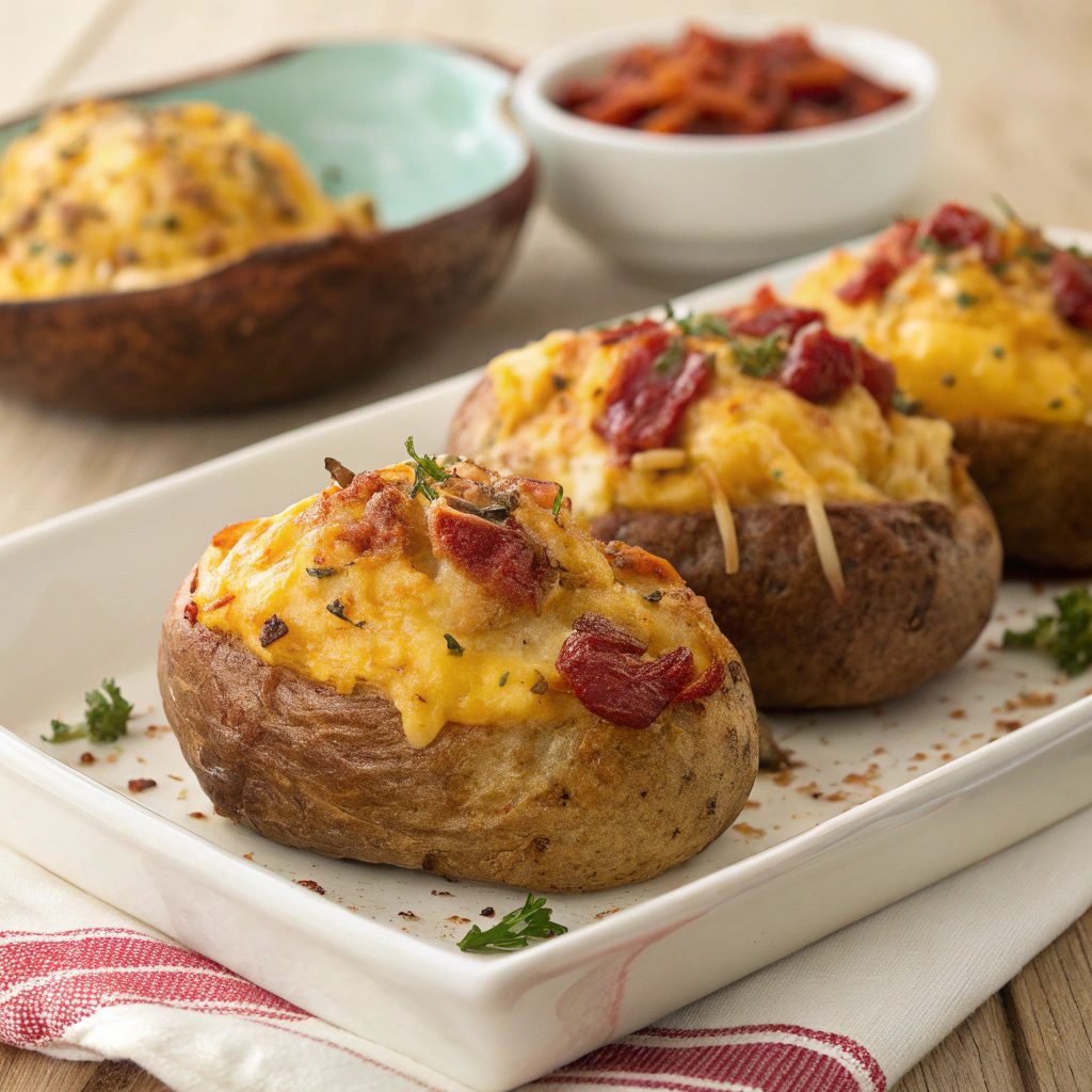 Rustic Twice Baked Red Potatoes With Cheddar Recipe