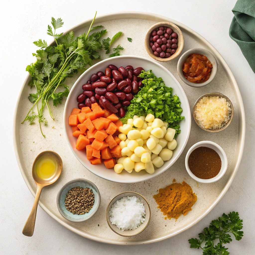 Ingredients for Hearty Red Potato and Bean Stew