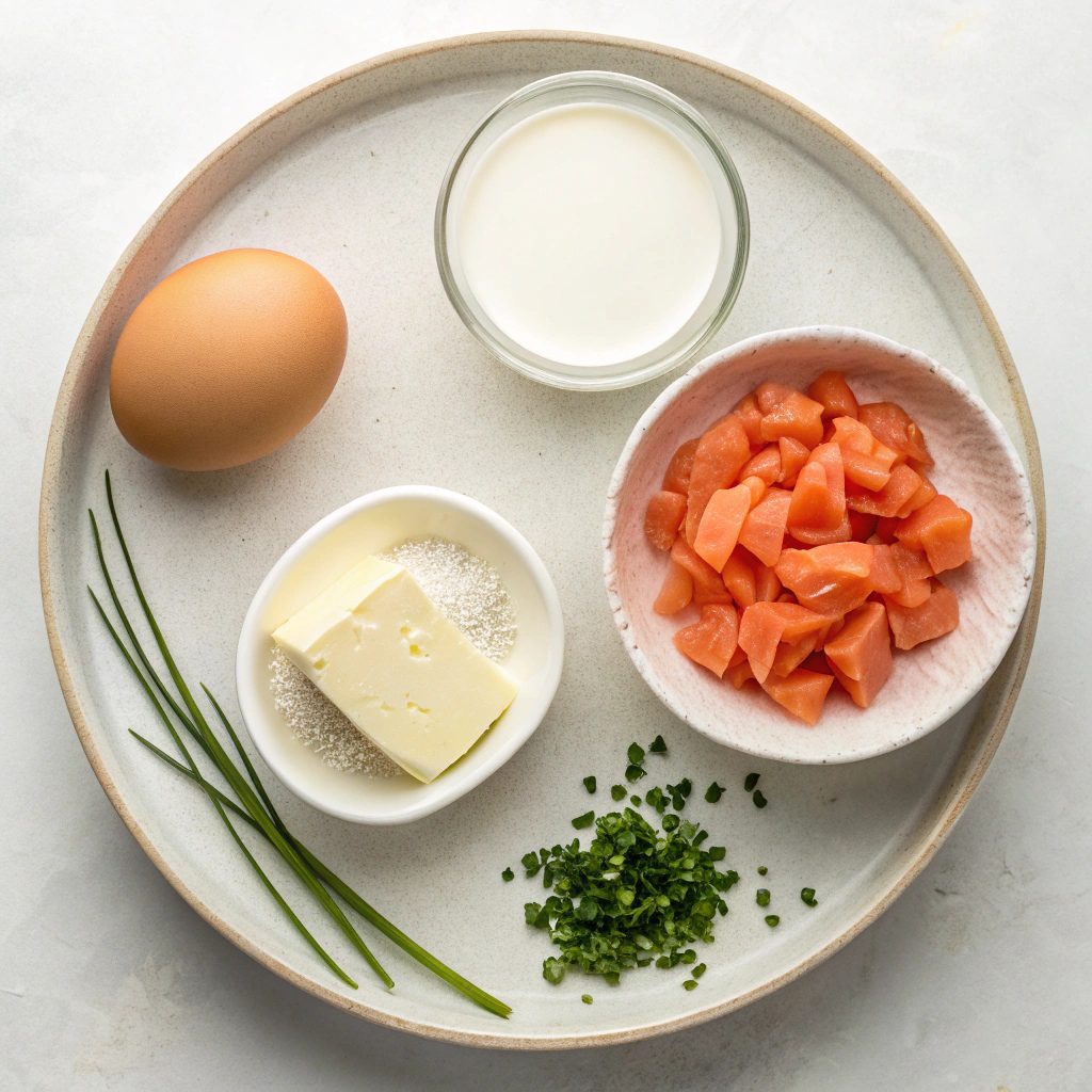Ingredients for Scrambled Eggs With Smoked Salmon