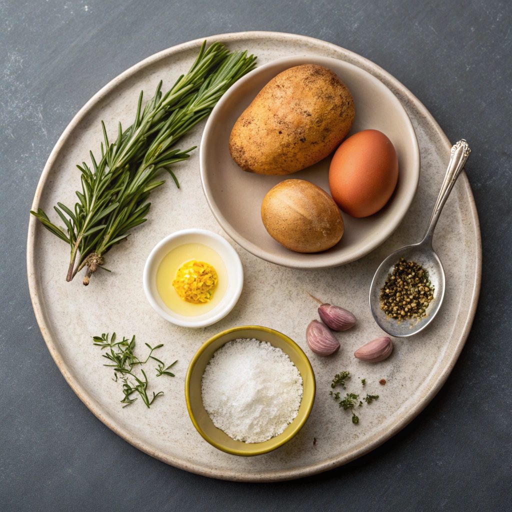 Ingredients for Garlic Rosemary Potato Pancakes
