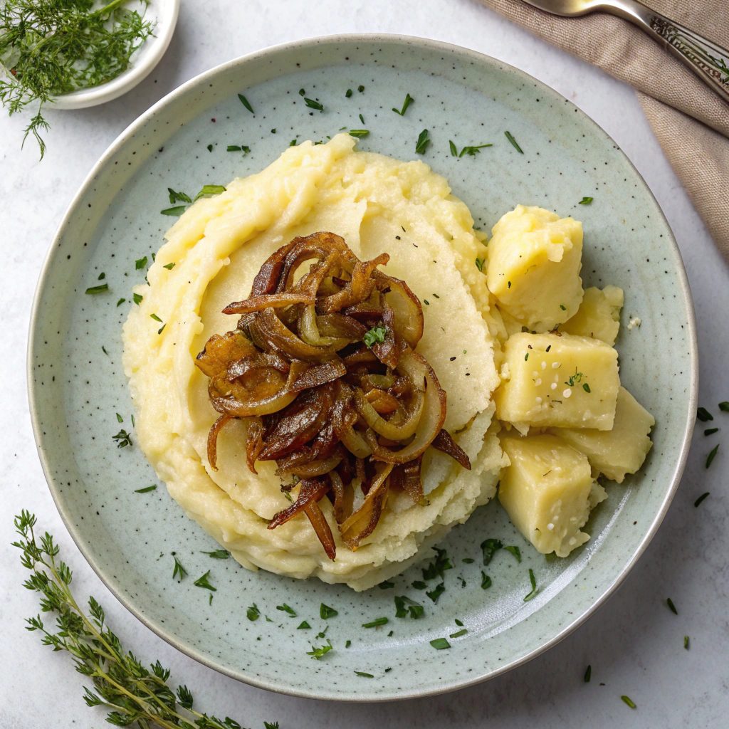 Ingredients For Mashed Potato Gratin With Caramelized Onions
