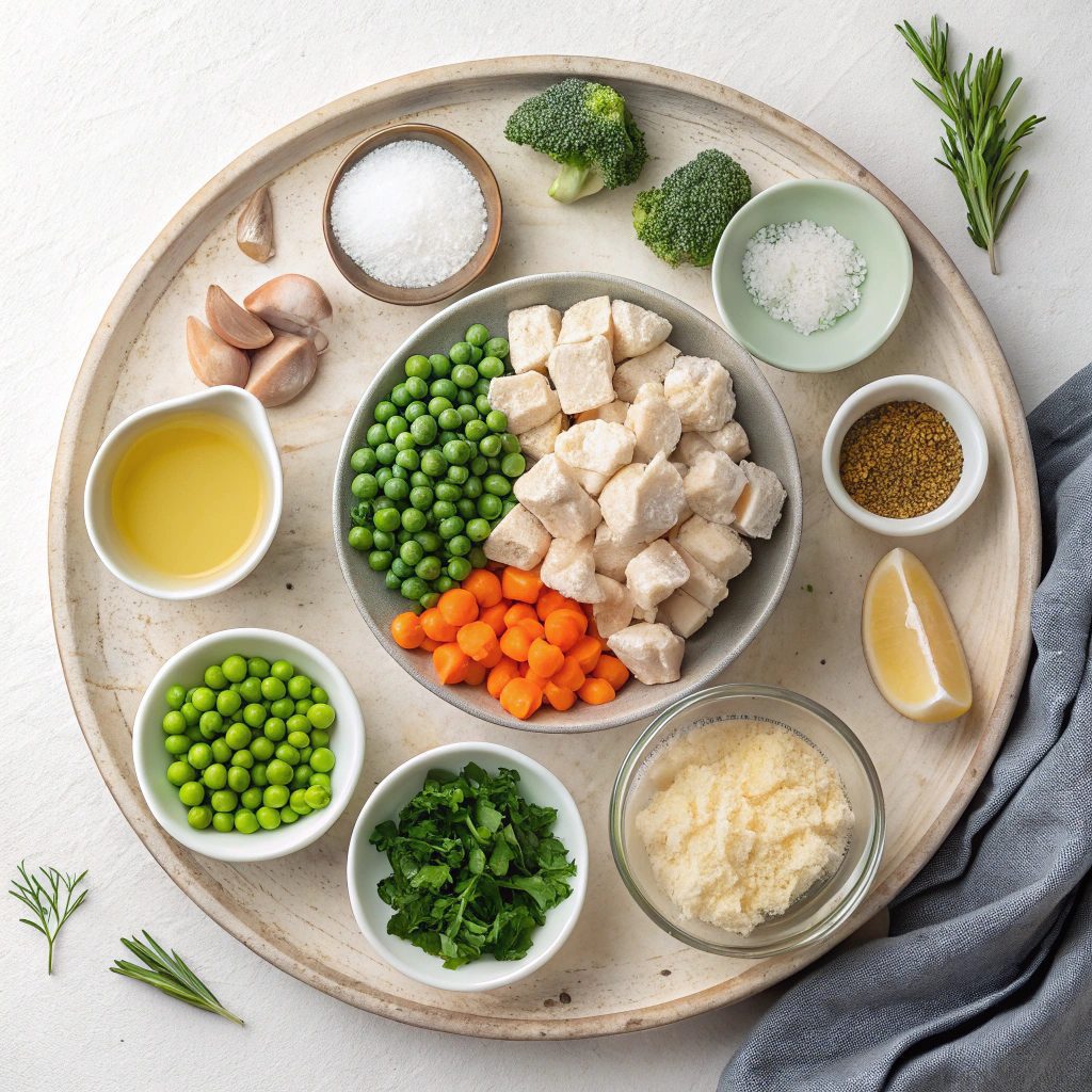 Ingredients For Baked Chicken And Vegetable Casserole
