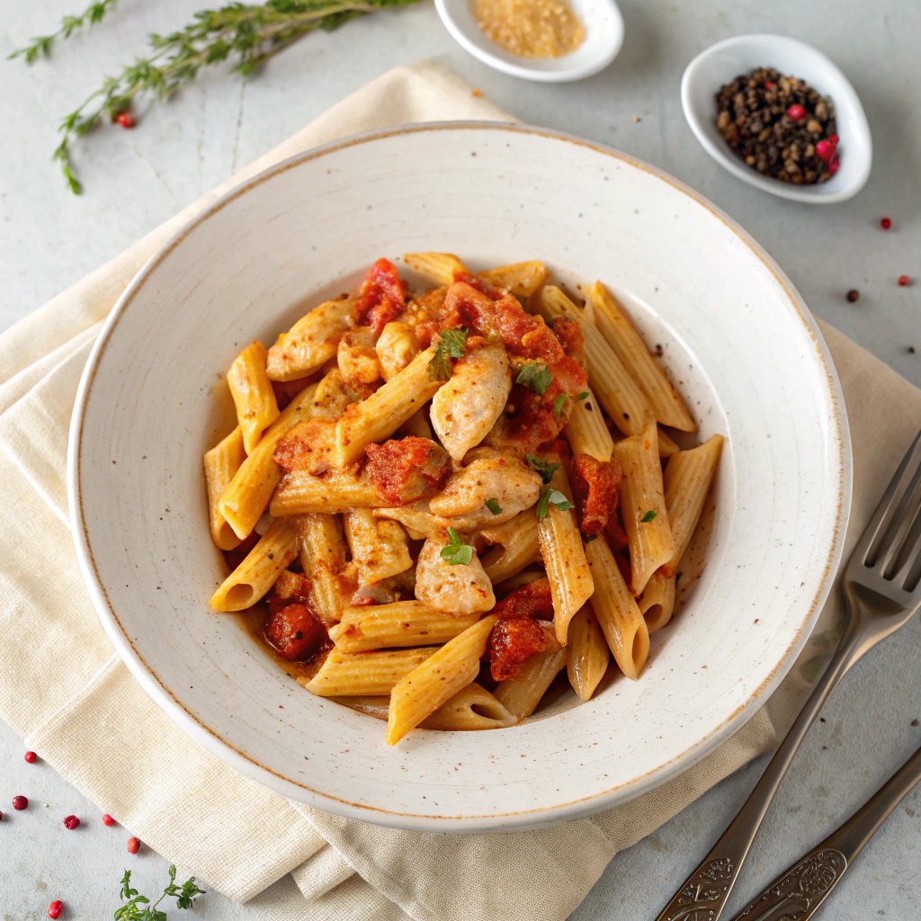 Ingredients for Spicy Chicken Penne Pasta