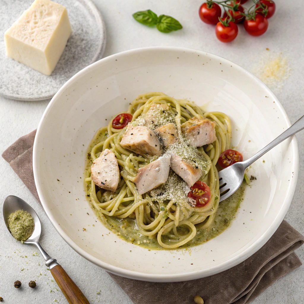 Ingredients for Creamy Chicken Pesto Linguine