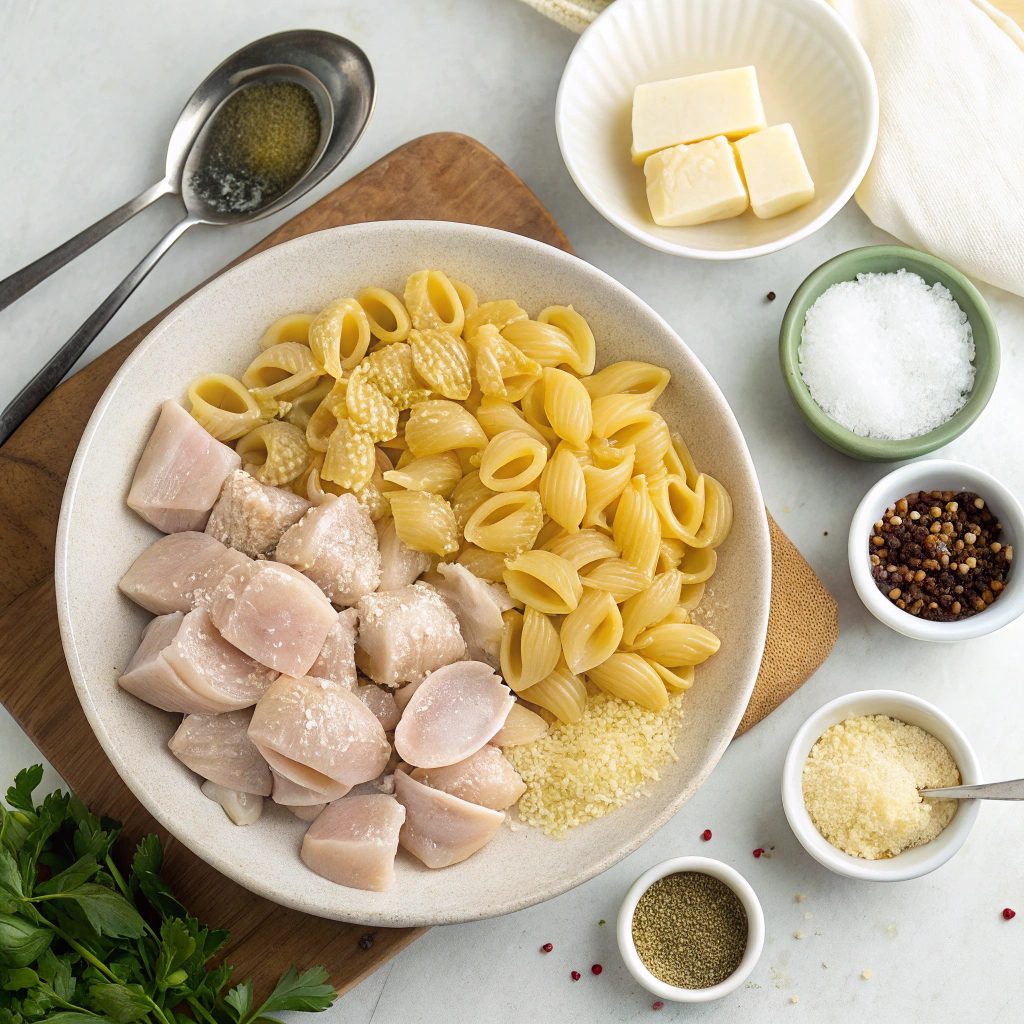 Ingredients for Garlic Chicken Shells