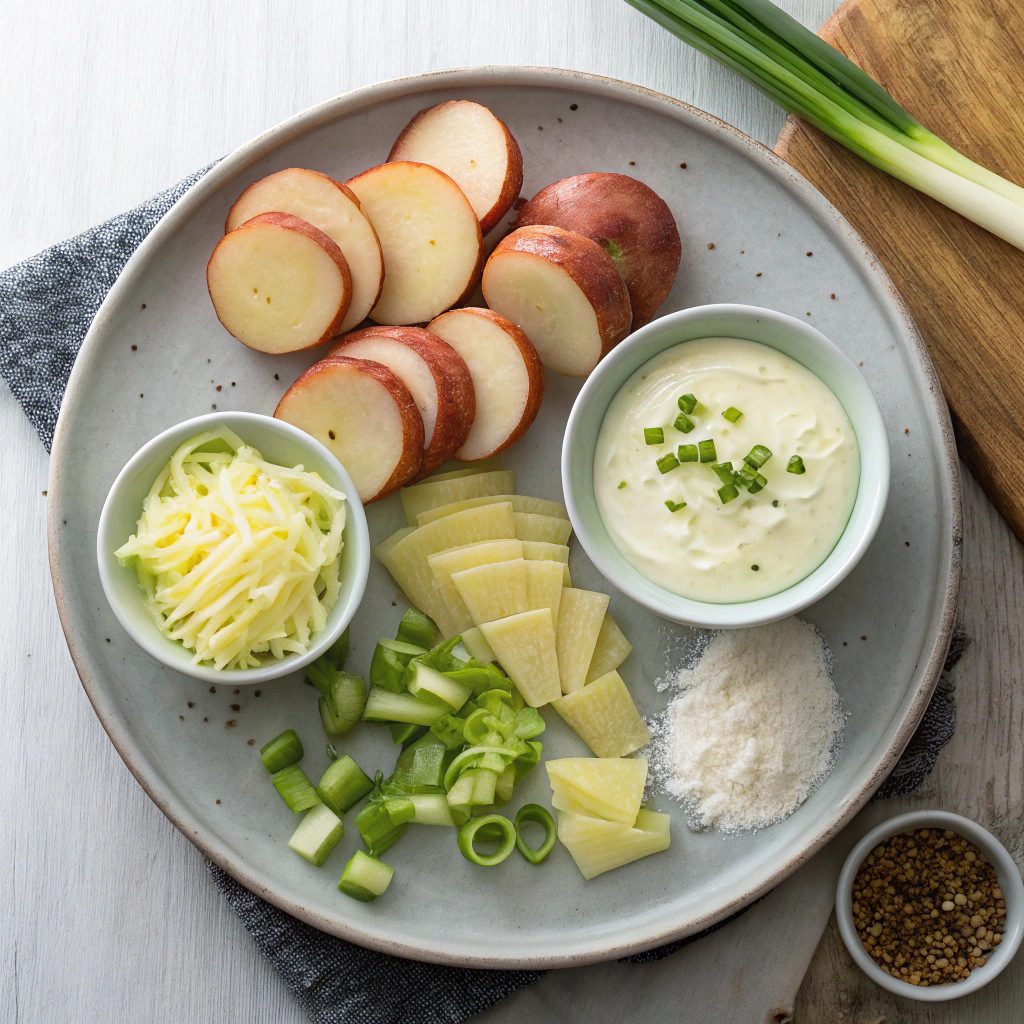 Ingredients for Rustic Red Potato and Leek Gratin
