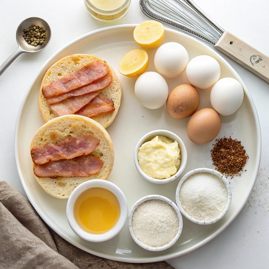 Ingredients for Poached Eggs Benedict