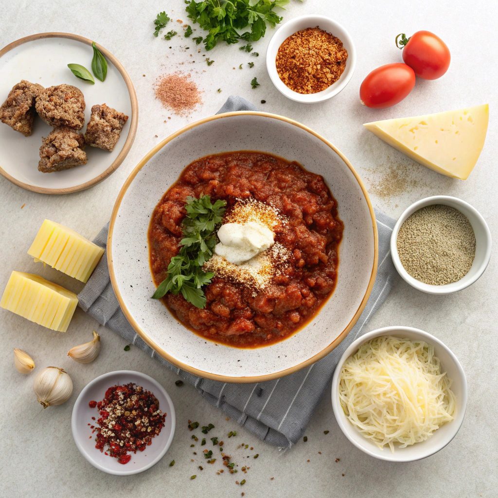 Ingredients For Hearty Lasagna For A Crowd