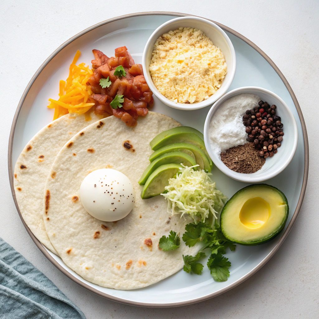 Ingredients for Fried Egg Breakfast Tacos