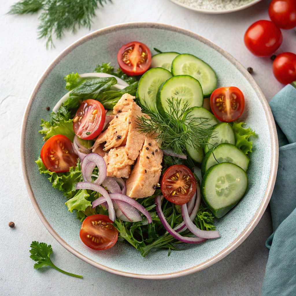 Ingredients For Classic Salmon Salad With Lemon Vinaigrette