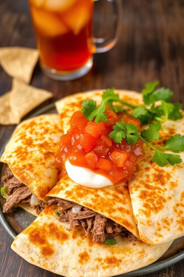creative brisket quesadilla meal