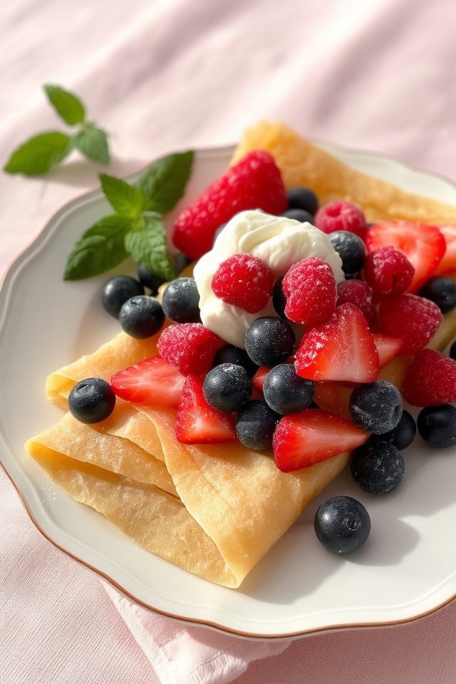 crepes with fresh berries
