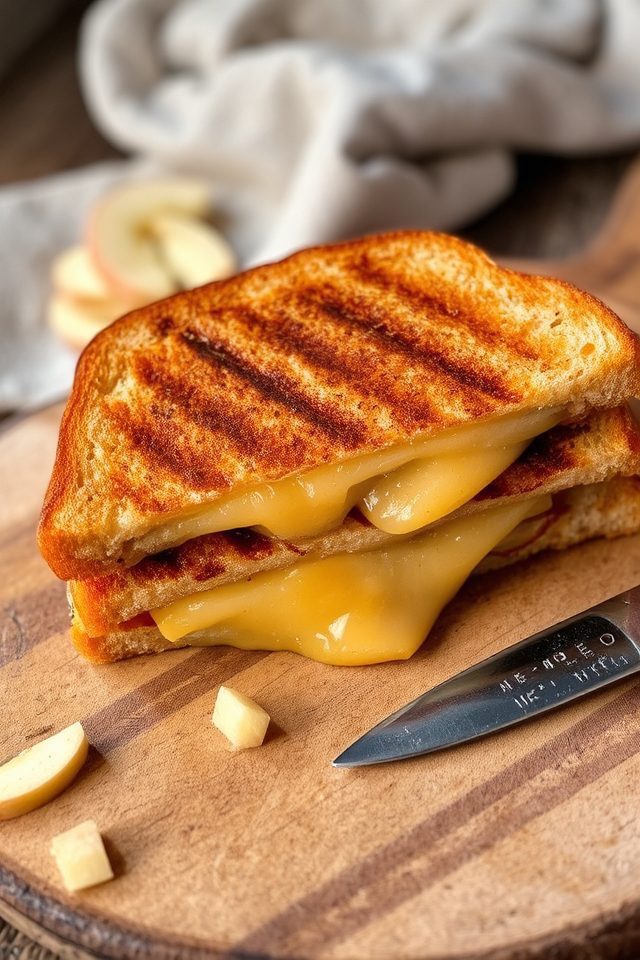 crisp apples melted cheddar