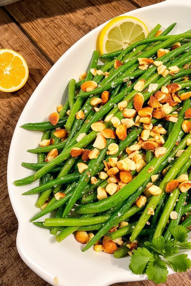 crisp beans buttery almonds