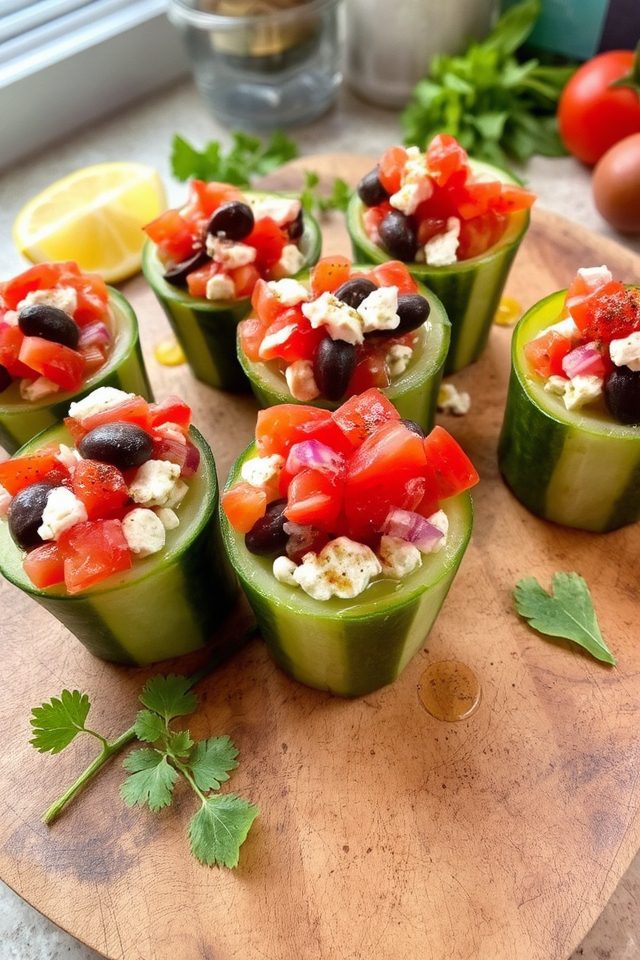 crisp cucumber salad cups